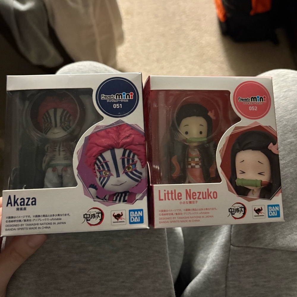 Akaza & Little Nezuko Action Figures - Multicolor
